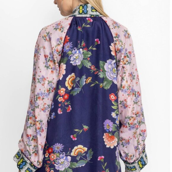 Johnny Was Bordona Heather Reversible Silk Kimono Jacket Mixed Print XL NWT - Picture 5 of 10